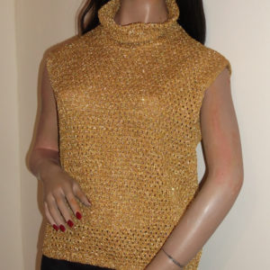 1970s gold knit top - disco babe!