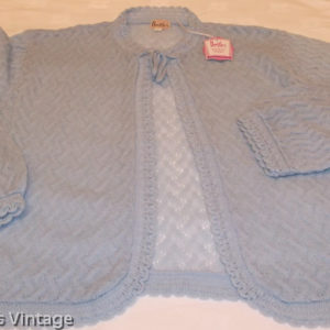 1950s Brettles knitted blue bed jacket