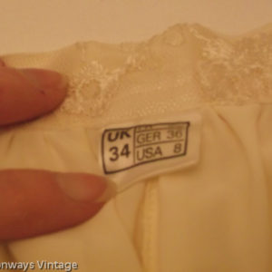 Frank Usher size label from 1970s lace suit