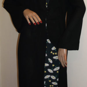 1940s/50s black dress - daisy pattern inserts