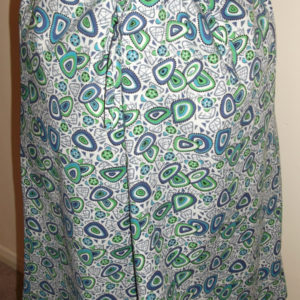 1960s blue green patterned apron - back