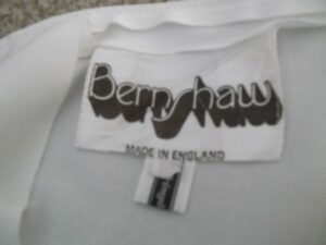 The Bernshaw label - Made in England with half of the crimplene label visible underneath